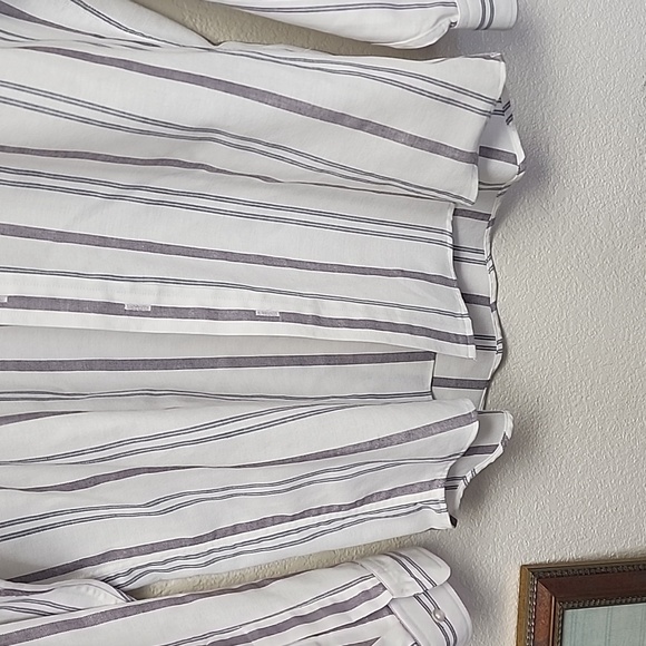 Manhattan Men Dress White Striped Tallman Long Sleeve Made in USA - Picture 6 of 8